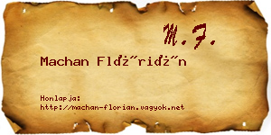Machan Flórián névjegykártya